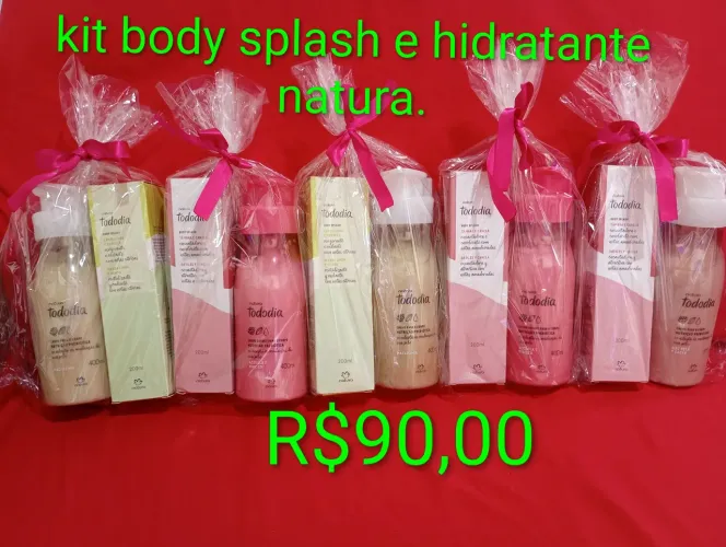 Kit body splash e hidratante natura