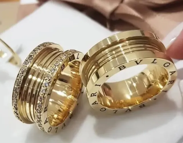 Aliança carretel 10mm friso esriko Bvlgari de moeda antiga de euro apenas no metal