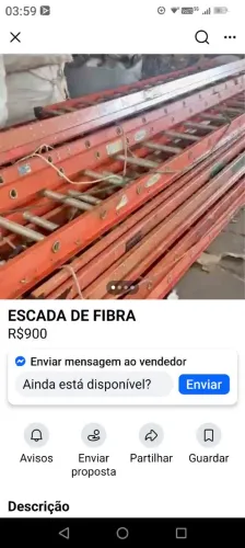 Escada de fibra 9 metros