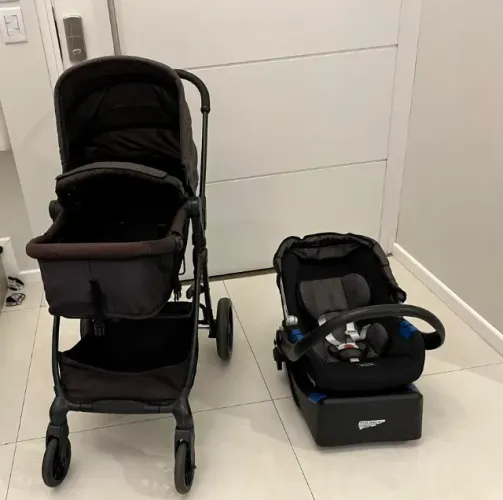 Carrinho Travel System 3 em 1 Burigotto (Carrinho + Moisés + Bebê Conforto)