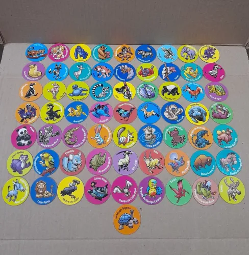 Lote 64 Tazos Animais em Extinção Ping Pong sem repetição