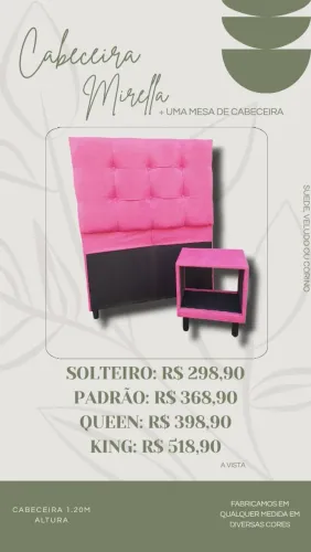 Cabeceira com um criado mudo - diversas cores