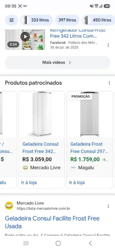 Geladeira frost free consul usada