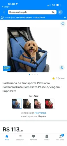 Cadeirinha de transporte Pet
