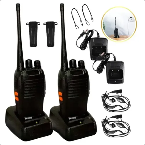 Kit 2 Radio Walk Talk Comunicador 16 Ch 12km Baofeng 777s Ht