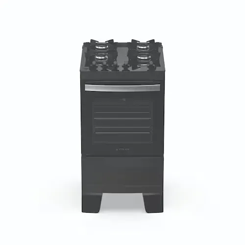 Fogão Atlas Agile Up Glass 4 Bocas com Mesa de Vidro e Acendimento Automático Bivolt Preto