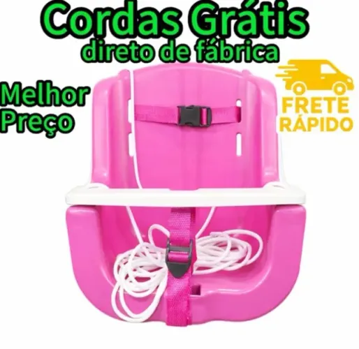 Balanço Infantil ROSA Plástico até 30Kg - NOVO- Envio Imediato