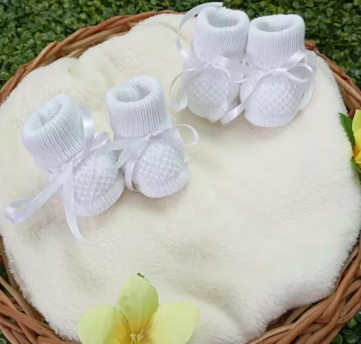 Sapatinho de tricote para bebê rn 