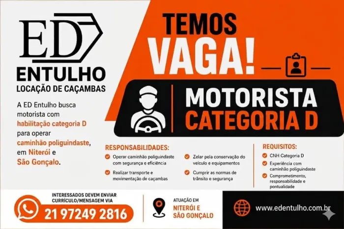 Buscamos Motorista de Caminhão