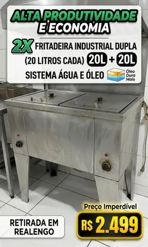 Fritadeira Industrial Dupla Água e Óleo