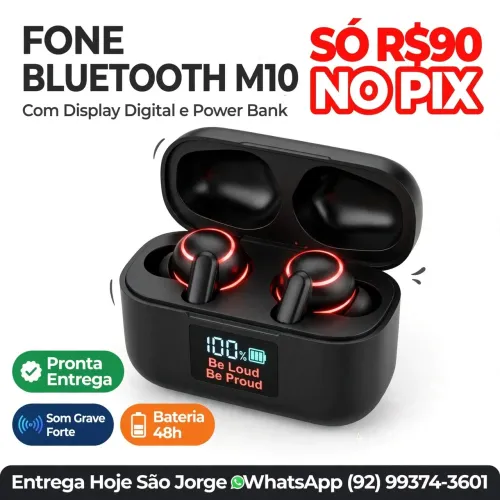 Fone bluetooth M10-GAMER