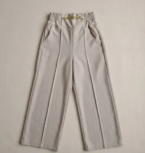 Calça pantalona bege M