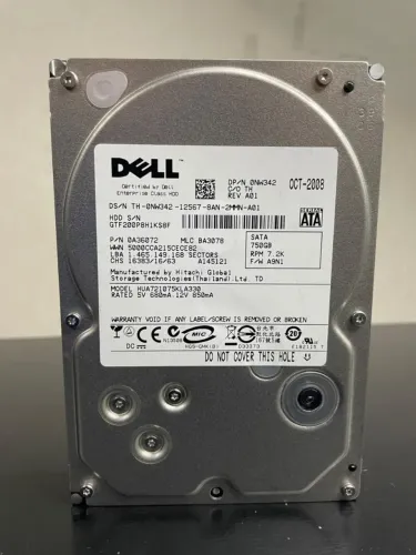 Lote 10 HDs Sata Dell 750gigas 