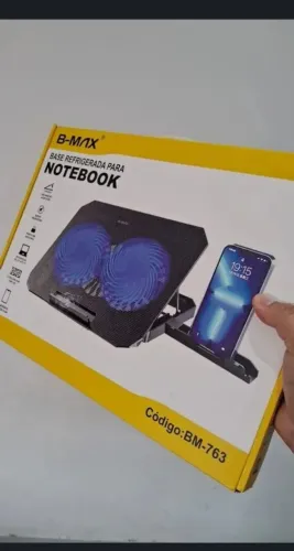 suporte para notebook base refrigerada com 2 cooler ventilador