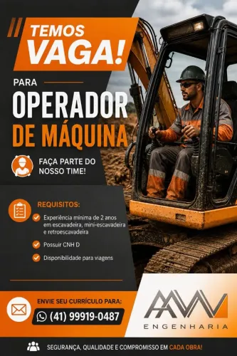 Vaga para operador de máquina