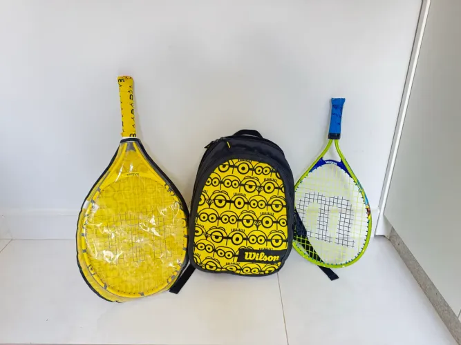 Kit Infantil Wilson Minions - Duas Raquetes E Mochila (Usado,perfeitas condições)