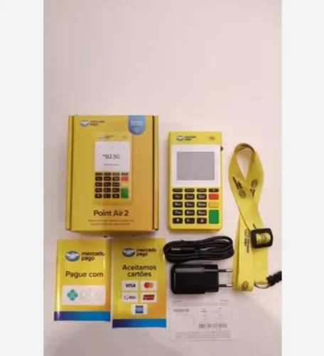 Máquina de cartão- lançamento do Mercado Pago. Point Air com sinal 4G.