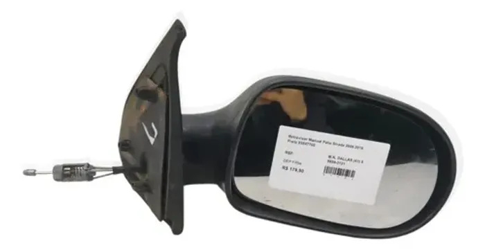Retrovisor Manual Palio Strada 2008 2016 Preto  03647700