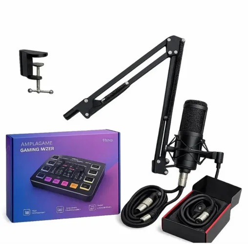 Microfone Fifine K669d Xlr Podcast + Kit Live