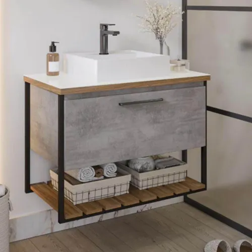 Gabinete para Banheiro com Cuba ? Estilo Industrial