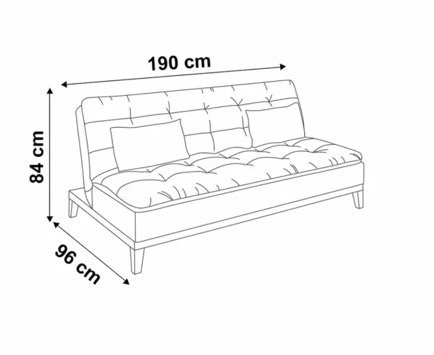Sofá-Cama 3 Lugares Casal Amanda com Pés de Madeira Suede Cinza