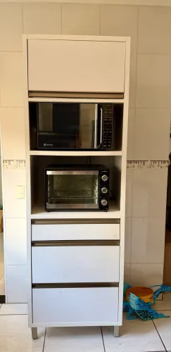 Paneleiro 1 de Cozinha com 1 Porta e 3 Gavetas Baronesa Branco Nesher