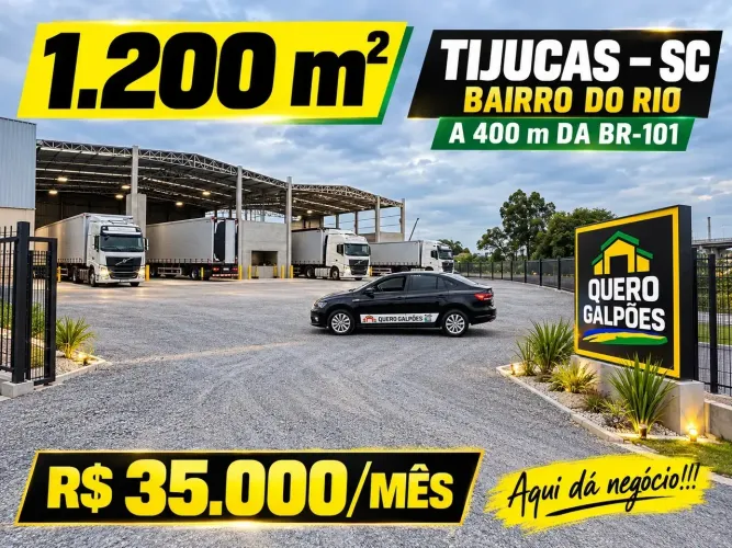 2 Galpões de 600 m2 Tijucas sc Bairro sul do Rio  junto a Br 101