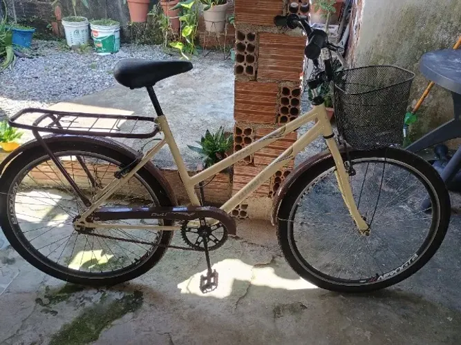 Bicicleta Aro 26 Feminina Retrô Vintage Passeio com Cesta Bagagem
