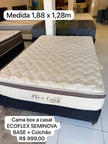 Cama box Casal ECOFLEX SEMINOVA TOP - ENTREGAMOS