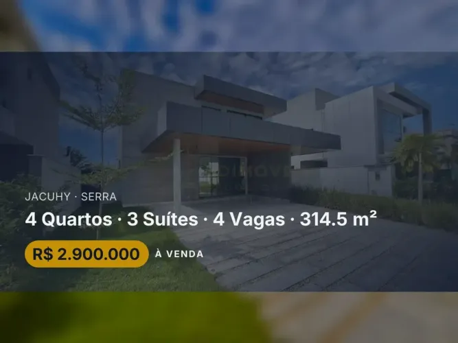 Seu novo lar no Jacuhy: casa moderna com 4 quartos e segurança 24h!