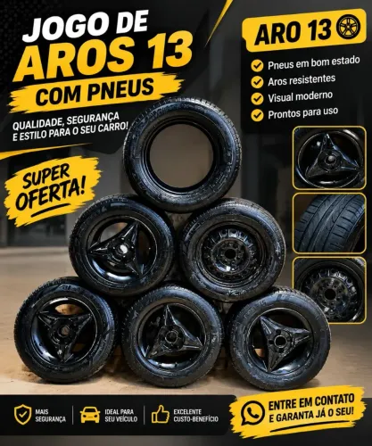 5 aro 13 + pneus em bom estado ( motivo da venda só pq troquei o aro pelo aro 14)