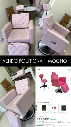 Cadeira salão - cadeira estética - maquiagem + mocho 