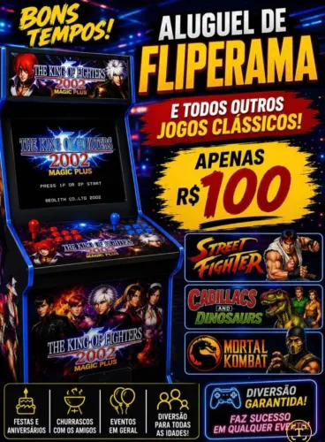 Fliperama alugue e entregamos