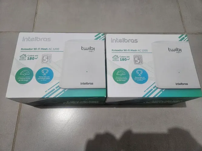 Kit 2 Roteadores Intelbras Twibi Giga+ Mesh AC1200 Gigabit