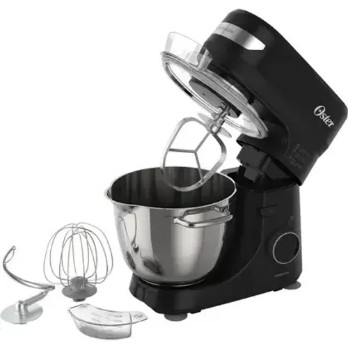 Batedeira Planetária Oster Preta 850W 12 Velocidades Tigela Inox 4L