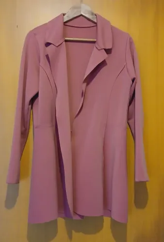 Casaco maxi blazer em neoprene
