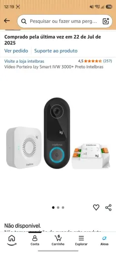 Vídeo Porteiro Intelbras Izy Smart IVW 3000+ Wi-Fi
