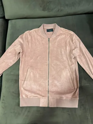 Jaqueta Rosa bomber ZARA camurça G