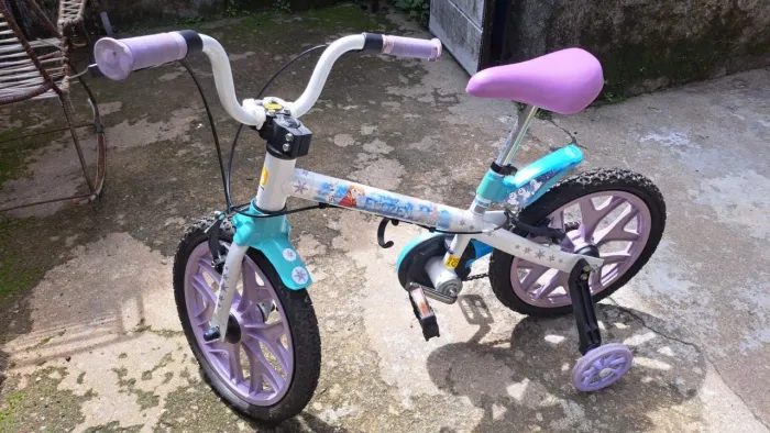 Bicicleta Frozen com kit proteção 