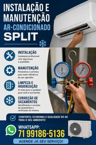 Instalação ar condicionado e manutenção