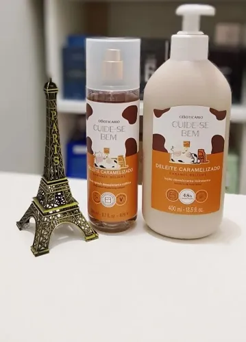 BODY SPLASH E HIDRATANTE CORPORAL DELEITE CARAMELIZADO BOTICÁRIO