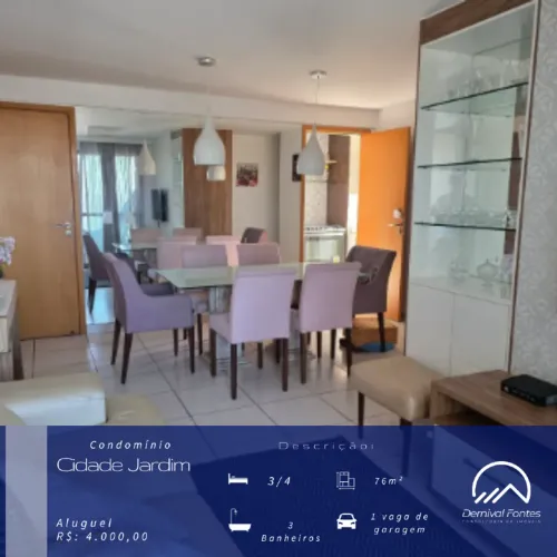 Apartamento Mobiliado para Locação no Parque Cidade Jardim Pronto para Morar com 3 Quarto