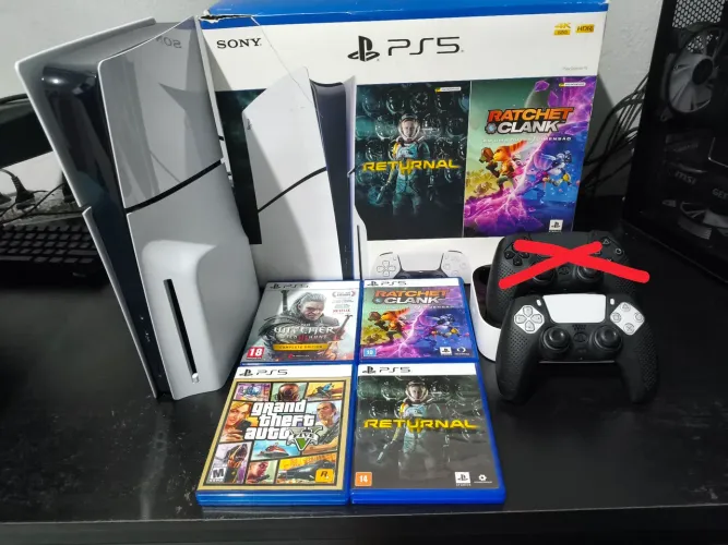 PS5 SLIM MÍDIA FÍSICA - KIT COMPLETO