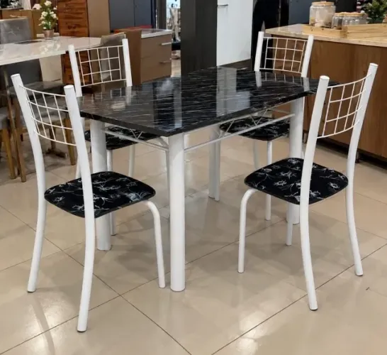 Mesa de Cozinha 100x60 Com 4 Cadeiras (Entrega Rápida Produto Novo)