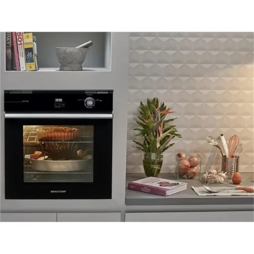 Forno de Embutir Brastemp  78 L Preto com Grill e Timer Touch