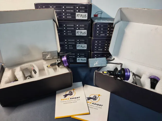Kit (2 pares) led Dawnknight P7Plus 6000k (farol baixo + alto)