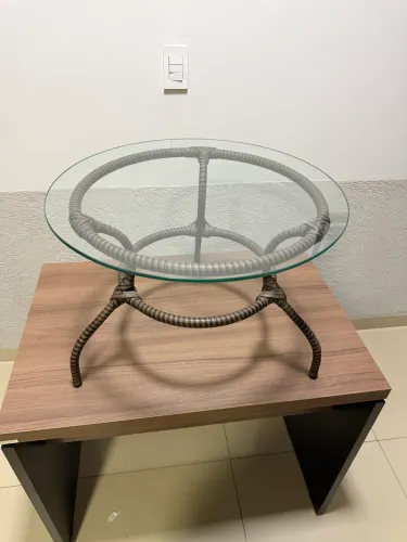 Mesa de vidro redonda 
