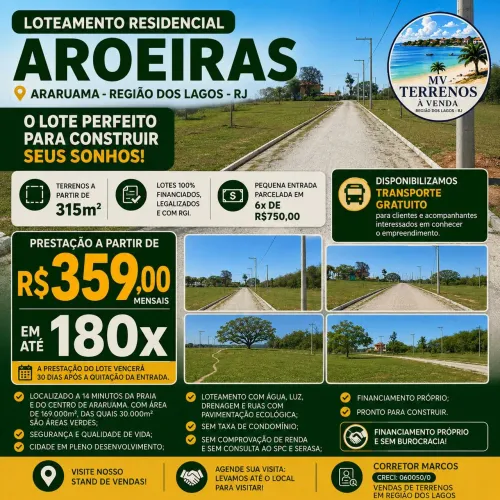 Grande oportunidade região dos Lagos loteamento