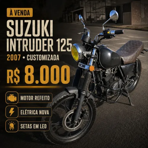 Intruder 125 Café racer Custom - Motor e Elétrica ZEROS - Super Conservada!