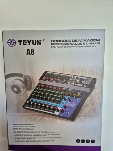 Mesa de som 100% nova teyun 8 canais